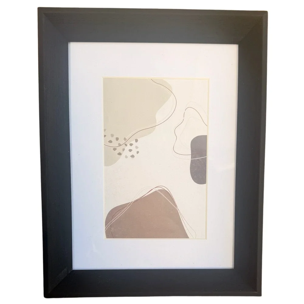 Umbra Black Wood Picture Frame with 7 Interchangeable Art Prints Modern Decor